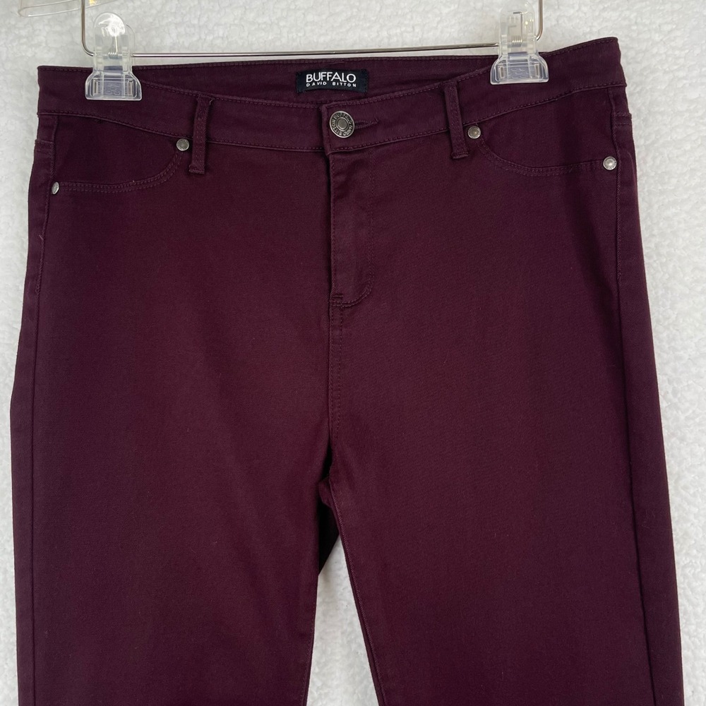 Buffalo David Bitton Karolin Burgundy Mid Rise Super Stretch Jeggings 12/32